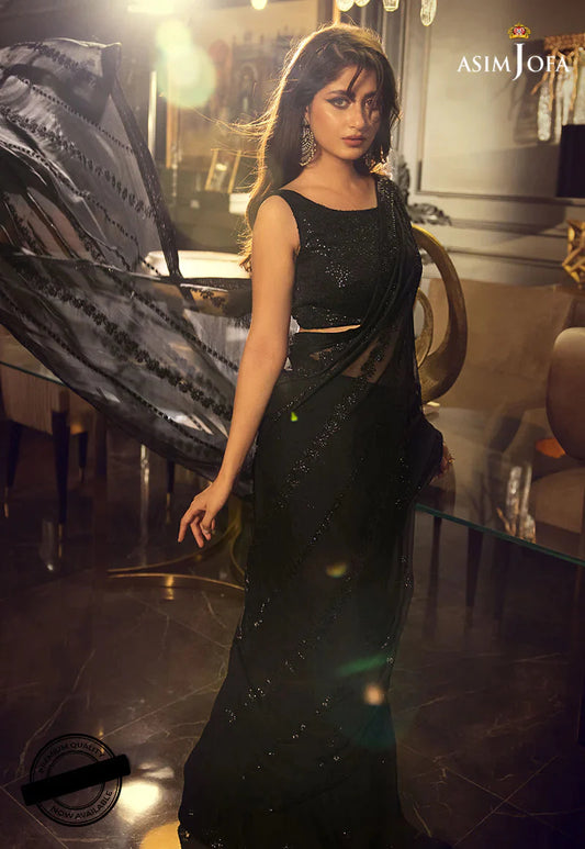 Asim Jofa Jaan-e-Adaa Collection β Premium Embroidered Chiffon Saree