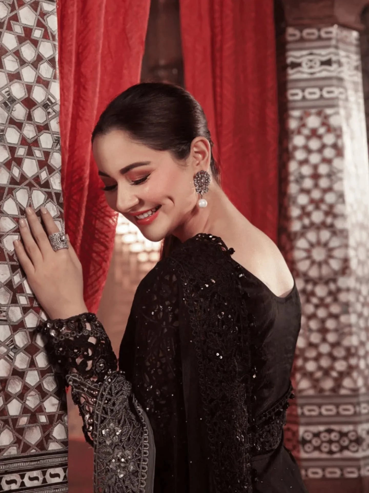Maria B Designer Chiffon Saree – Unstitched Embroidery Collection