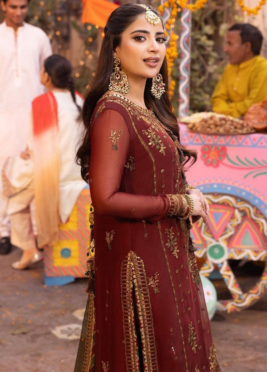 Asim Jofa Luxury Chiffon Suit with Zari & Sequence Work