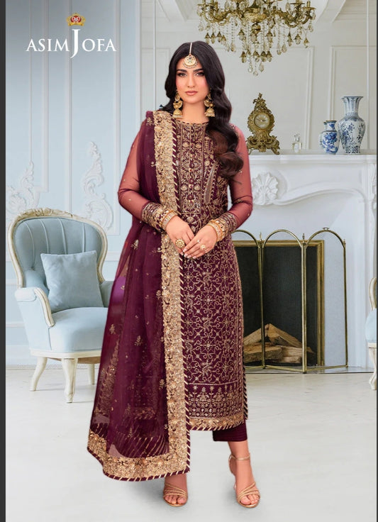 Asim Jofa Exclusive Designer Chiffon 3-Piece 2025