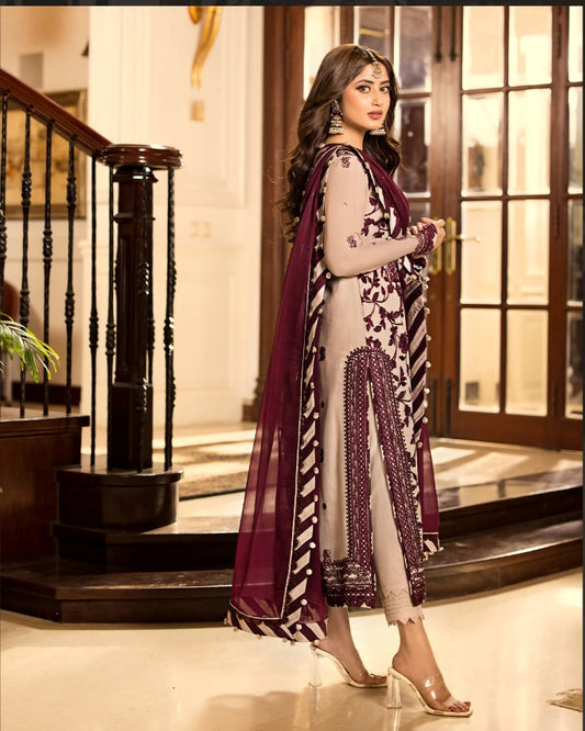 Asim Jofa Luxury Chiffon | Heavy Embroidered 3 Piece Suit