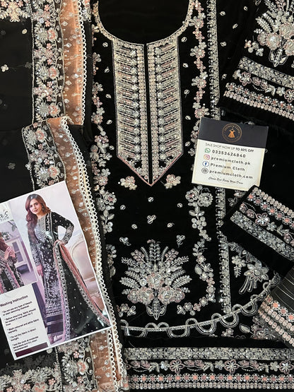 Aneela’s Wedding Velvet Embroidered Collection 3Peice Unstitched Dress