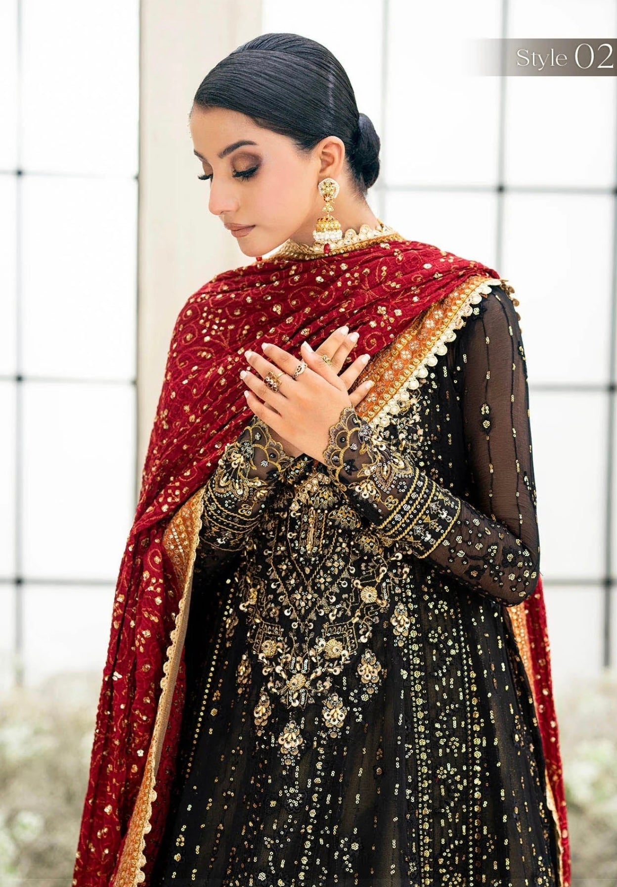 AIK ATELIER Chiffon 3Piece Unstitched Dress