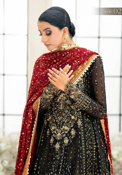 AIK ATELIER Chiffon 3Piece Unstitched Dress