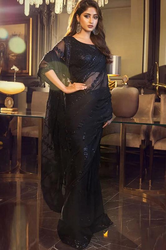 Asim Jofa Jaan-e-Adaa Collection – Premium Embroidered Chiffon Saree
