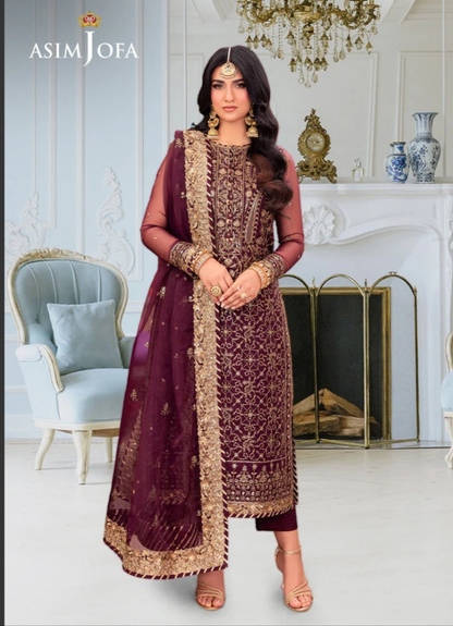 Asim Jofa Exclusive Designer Chiffon 3-Piece 2025