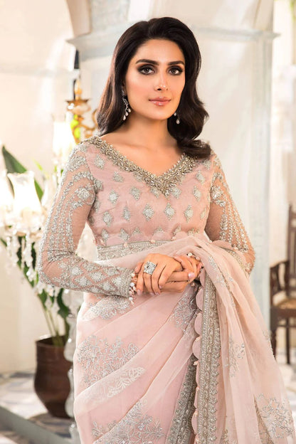 Maria B Luxury Collection – Embroidered Net Saree (Unstitched)