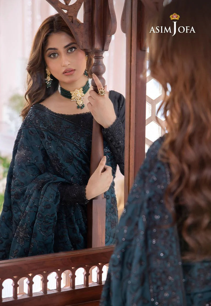 Asim Jofa Chandani Collection – Embroidered Net Saree (Unstitched)