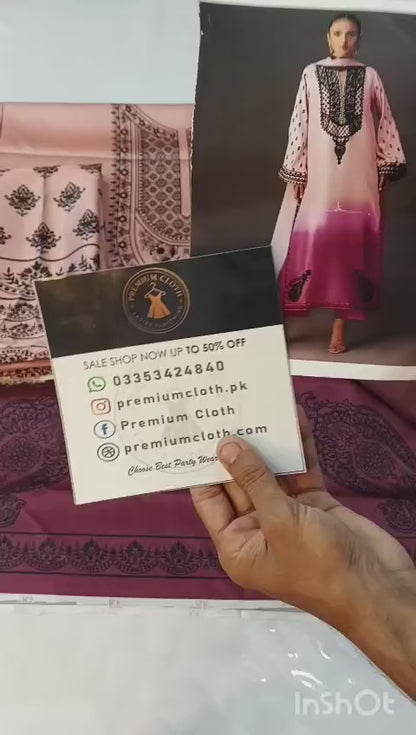 Zainab Chotani Charmeuse Silk Collection – Tea Pink 3Pc