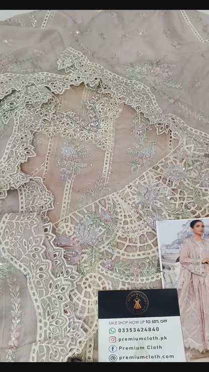 Maria B Chiffon Luxury Embroidered 3PC Suit