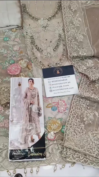 Maria.B Festive Chiffon Handcrafted Embroidered 3 Piece
