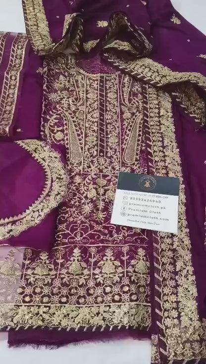 Asim Jofa Exclusive Designer Chiffon 3-Piece 2025