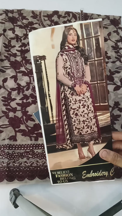 Asim Jofa Luxury Chiffon | Heavy Embroidered 3 Piece Suit