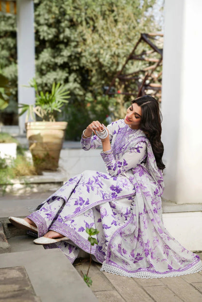 “Aneela’s Luxury Lawn 3 Piece Suit with Embroidered Chiffon Dupatta”