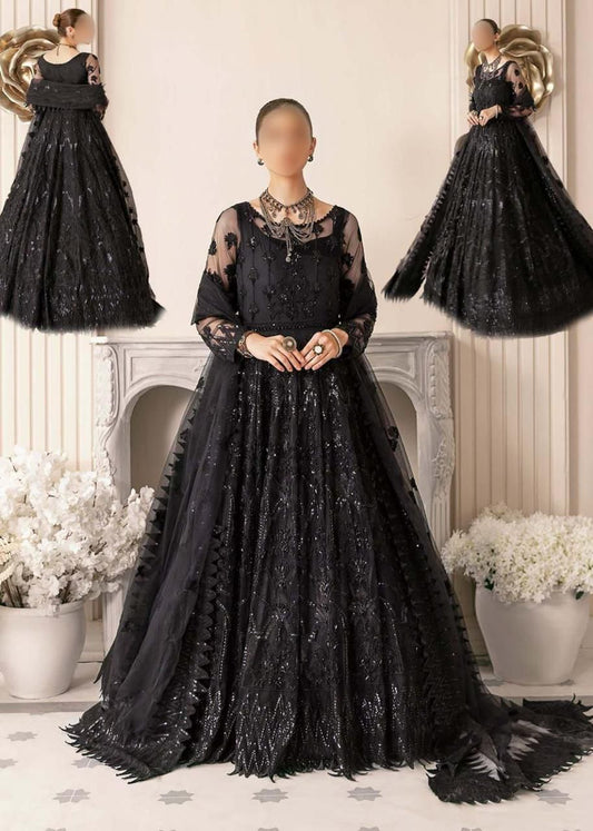 ✨ Akber Aslam Luxury Net Maxi with Dupatta | Full Hand Adda & Sequence Work ✨