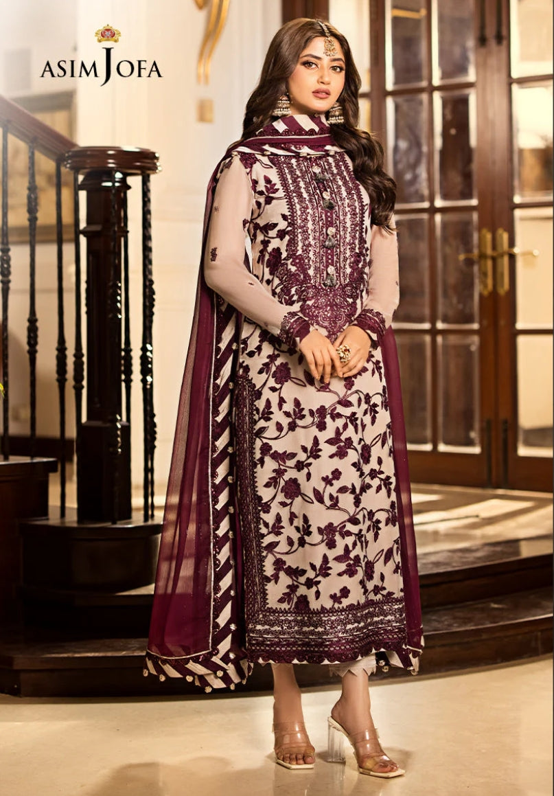 Asim Jofa Luxury Chiffon | Heavy Embroidered 3 Piece Suit