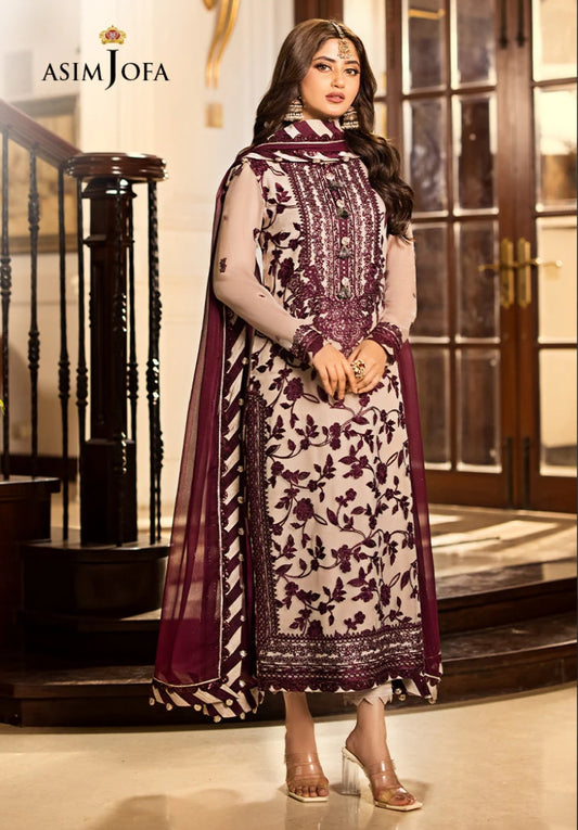 Asim Jofa Luxury Chiffon | Heavy Embroidered 3 Piece Suit