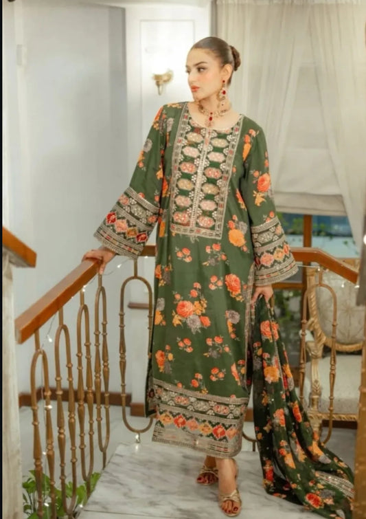 Aneela’s Luxury Printed Silk Collection – Green