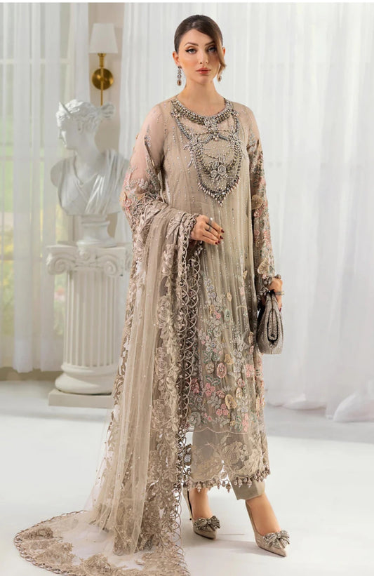 Maria.B Festive Chiffon Handcrafted Embroidered 3 Piece