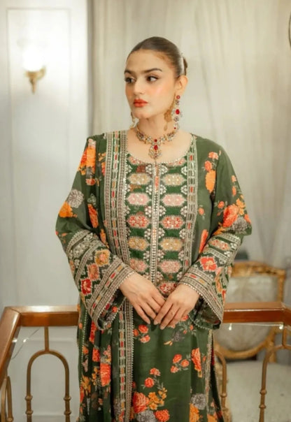 Aneela’s Luxury Printed Silk Collection – Green