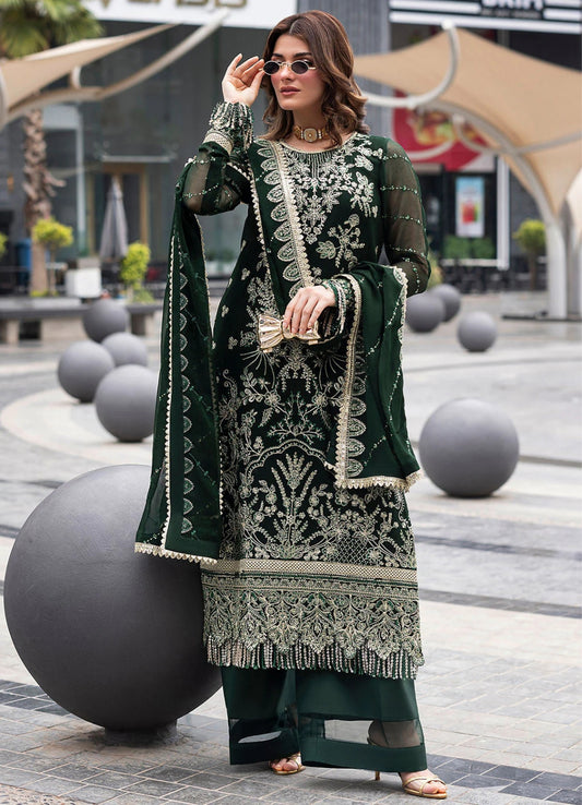 “Luxury Sequins Embroidered Chiffon 3-Piece Suit”