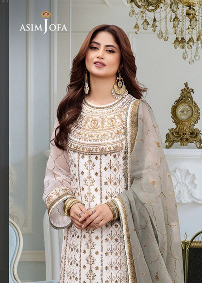 Asim Jofa Dhanak Rang – Luxury Embroidered Chiffon 3 Piece Suit