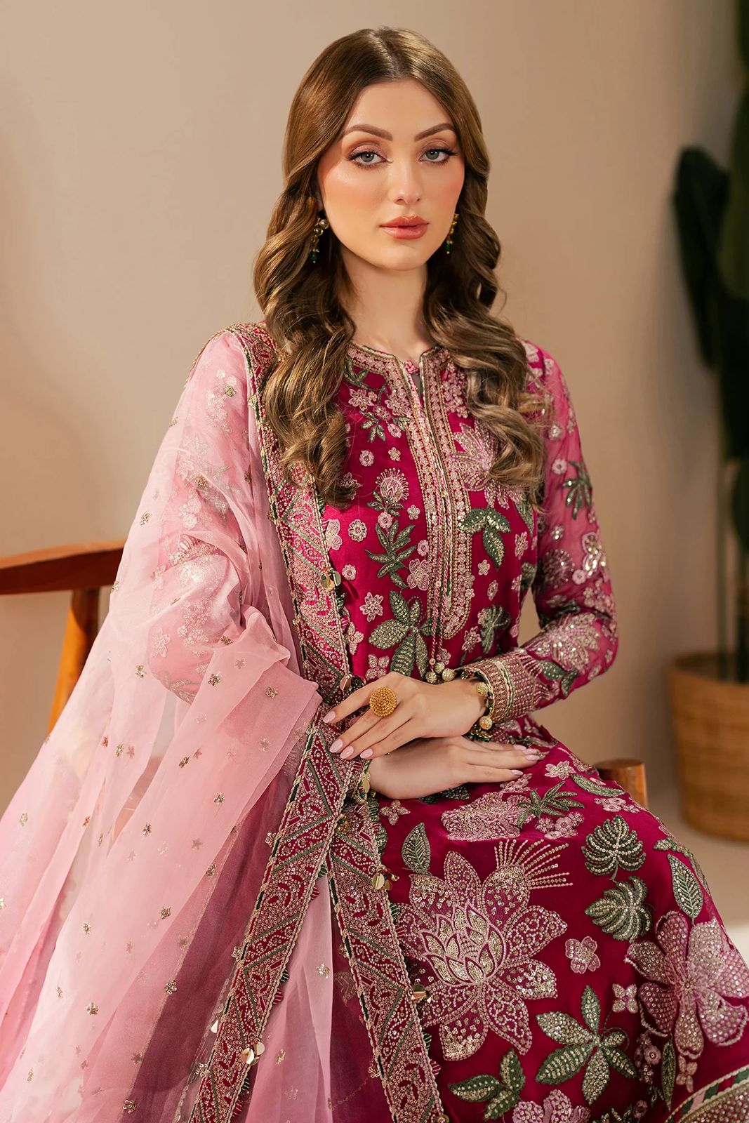 Jazmin  premium Luxury Chiffon Embroidered 3-Piece