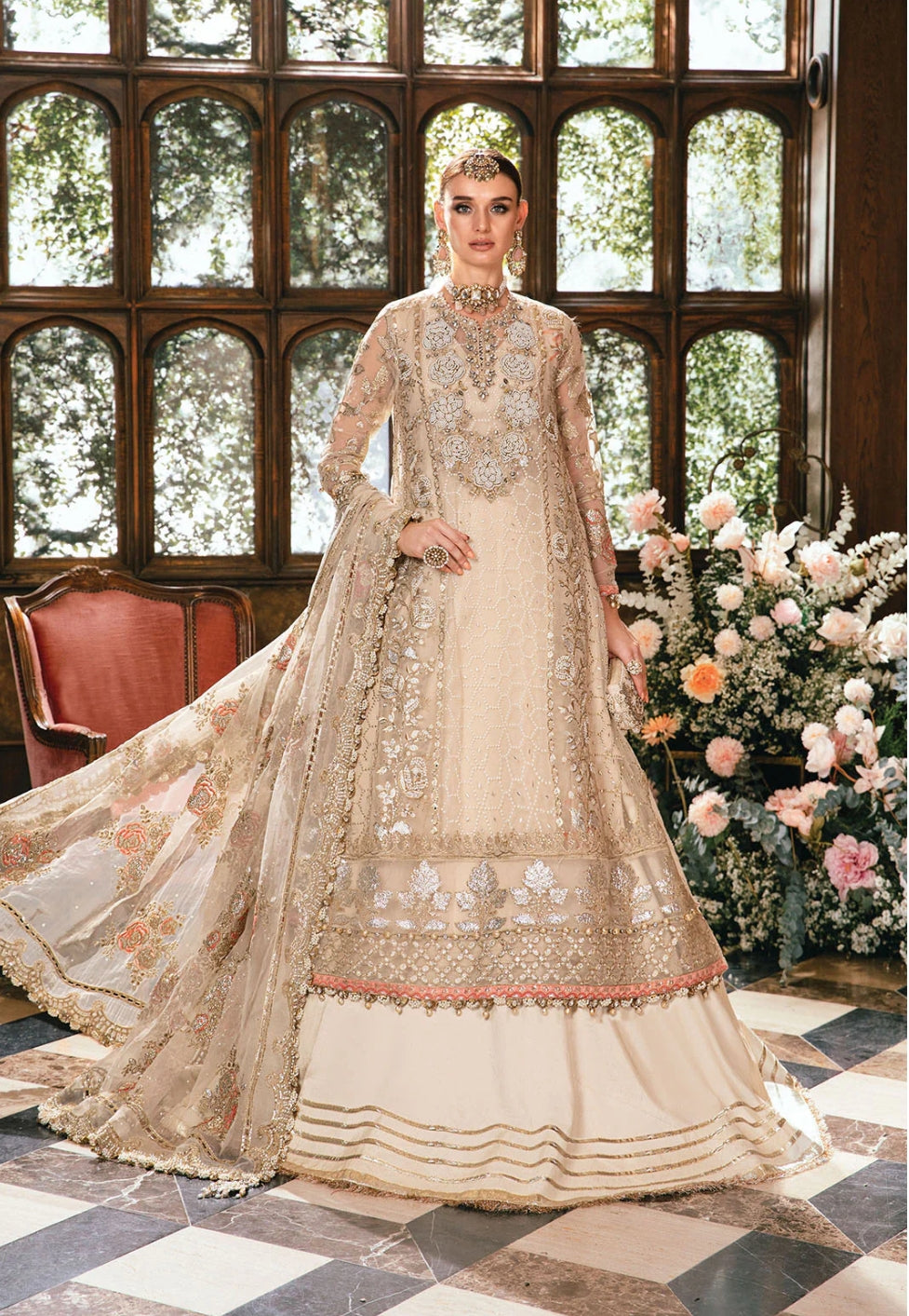 Maria B Pure Organza Hand-Embellished Formal Dress