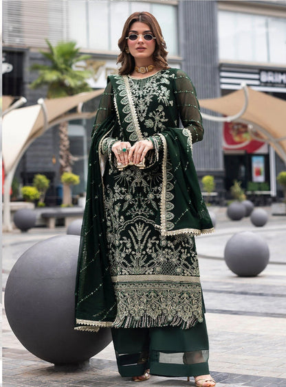 “Luxury Sequins Embroidered Chiffon 3-Piece Suit”