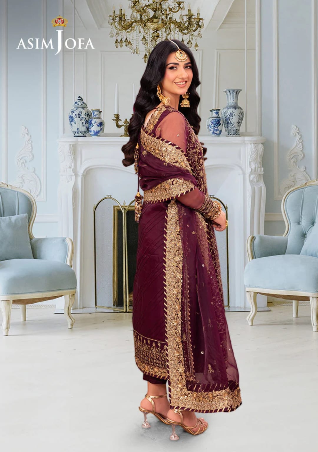 Asim Jofa Exclusive Designer Chiffon 3-Piece 2025