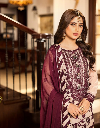 Asim Jofa Luxury Chiffon | Heavy Embroidered 3 Piece Suit
