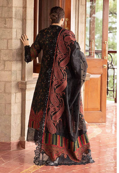 Maria.B Unstitched 3 Piece Embroidered Lawn Suit with Printed Chiffon Dupatta