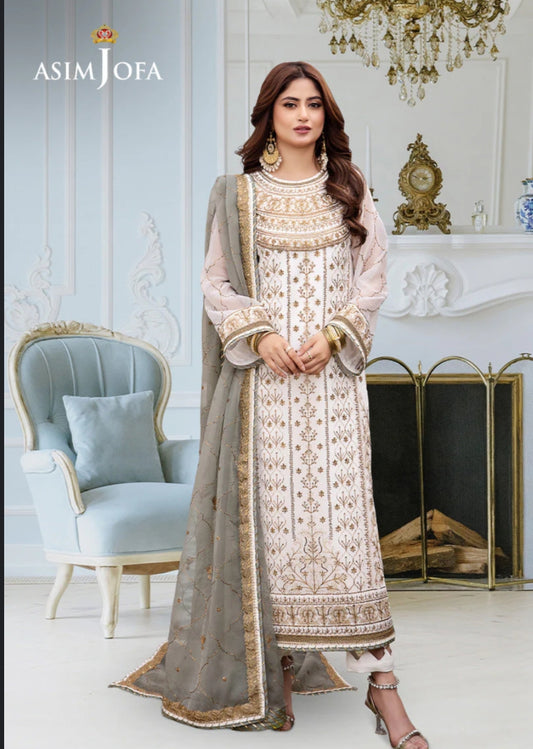 Asim Jofa Dhanak Rang – Luxury Embroidered Chiffon 3 Piece Suit