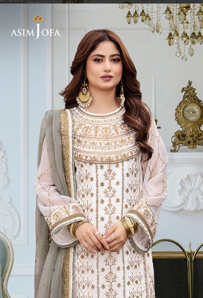 Asim Jofa Dhanak Rang – Luxury Embroidered Chiffon 3 Piece Suit