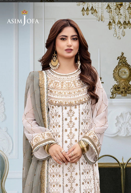 Asim Jofa Dhanak Rang – Luxury Embroidered Chiffon 3 Piece Suit