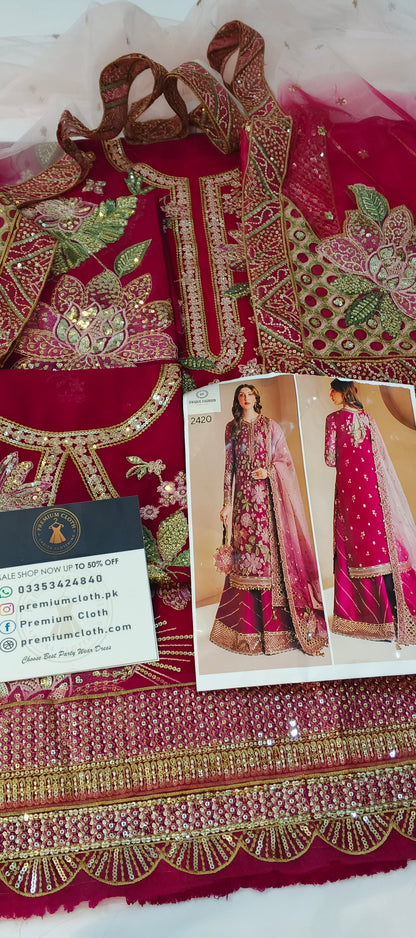 Jazmin  premium Luxury Chiffon Embroidered 3-Piece